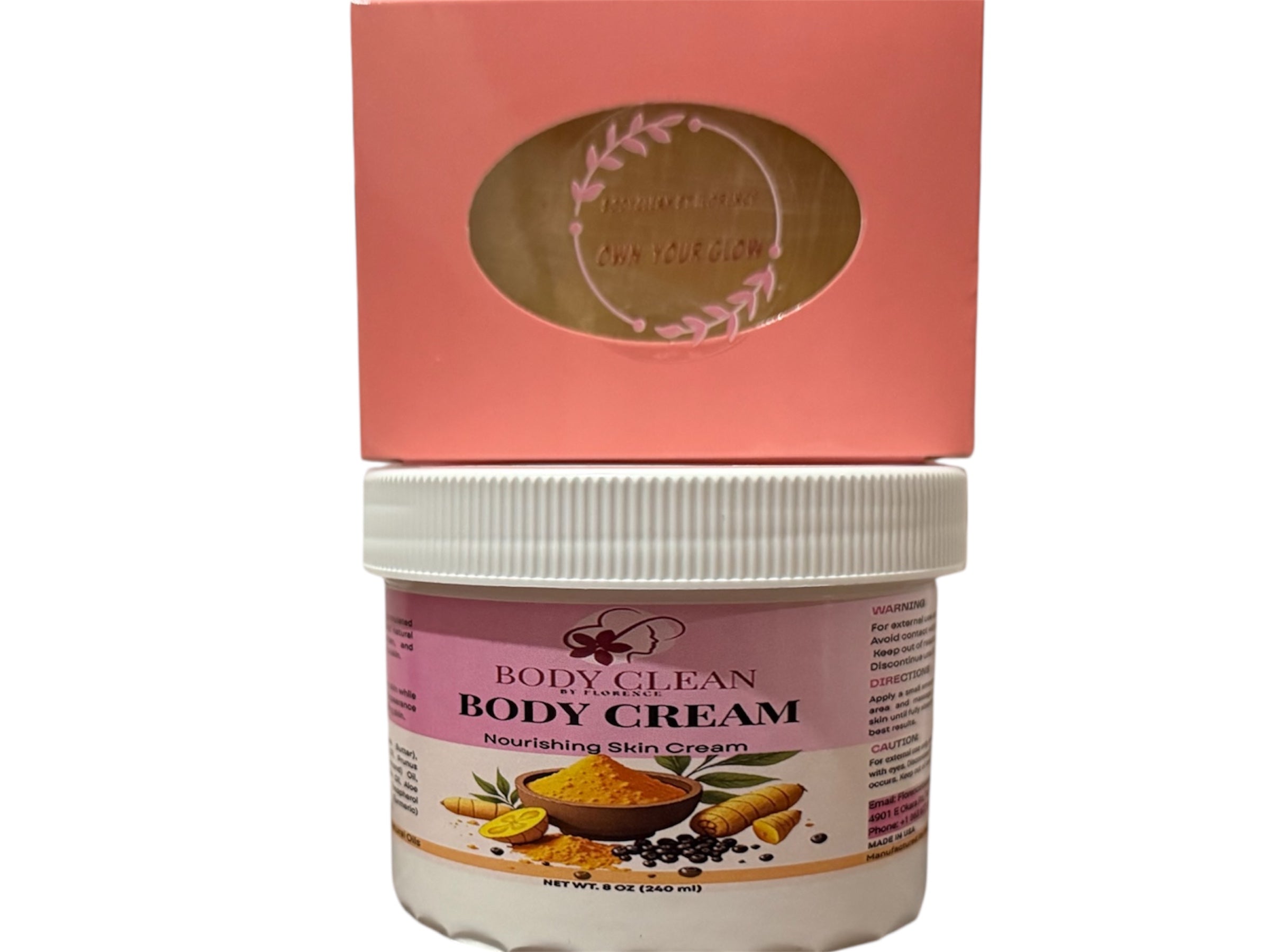 body cream 8 oz & soap
